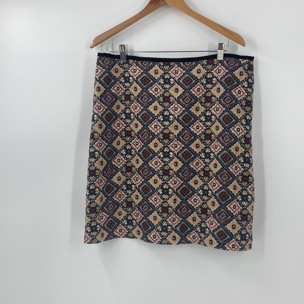 Loft Boho Short Patterned Cotton Blend A Line Ski… - image 7